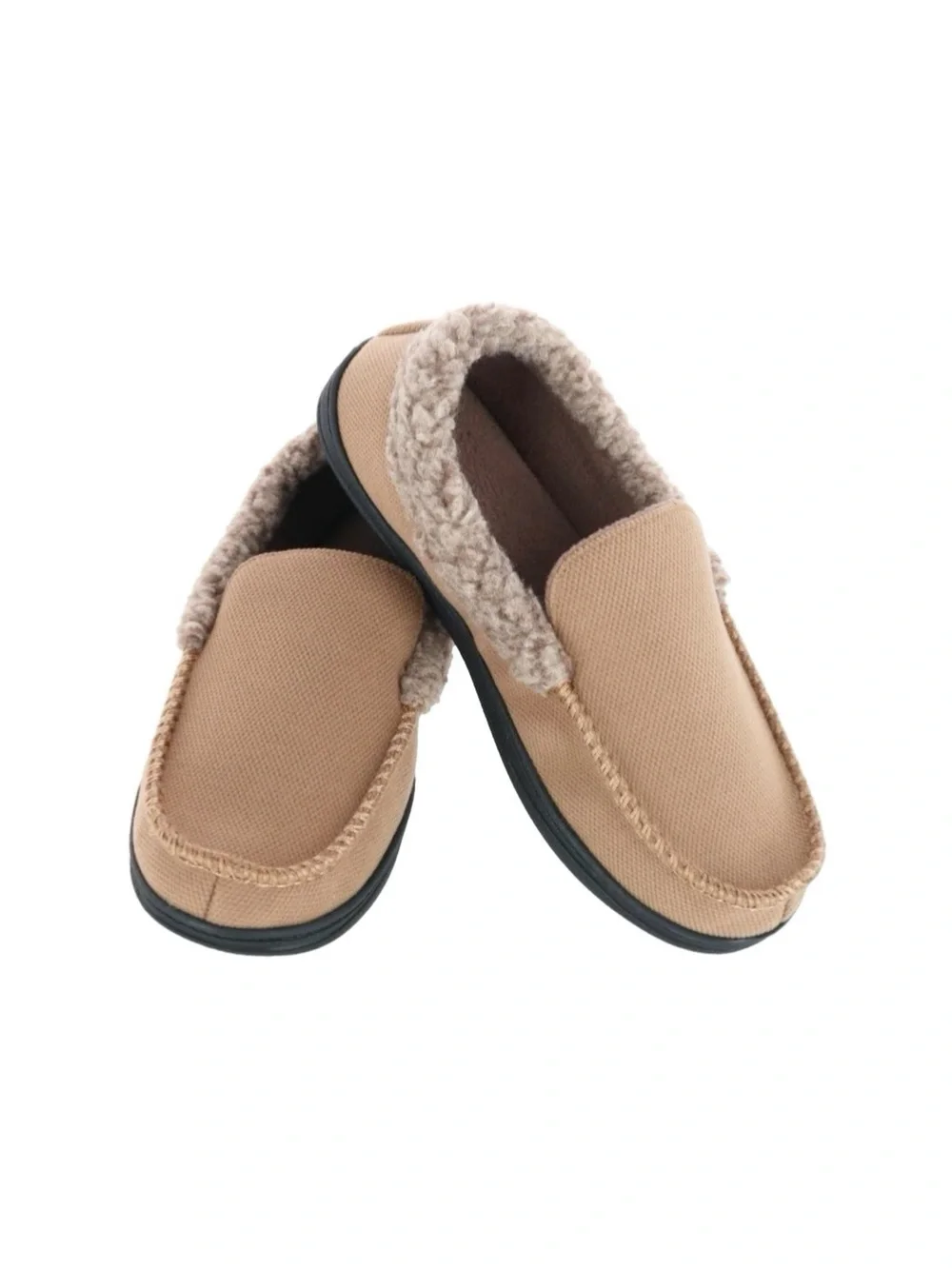 Isotoner Brushed Knit Lewis Moccasin Slippers